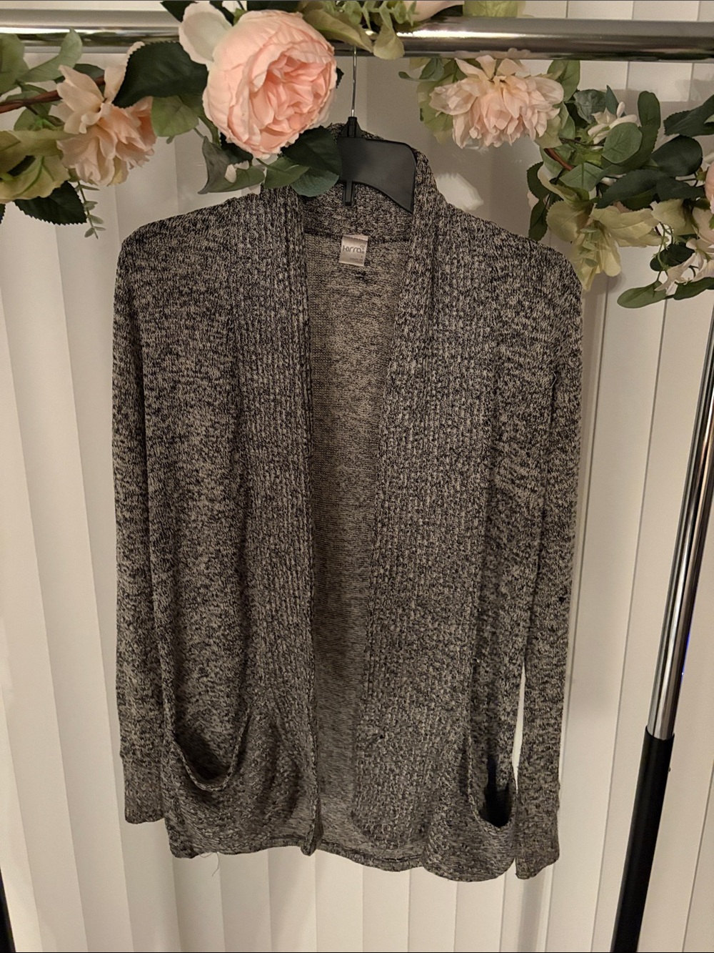 Kirra Heathered Gray Open-Front Cardigan